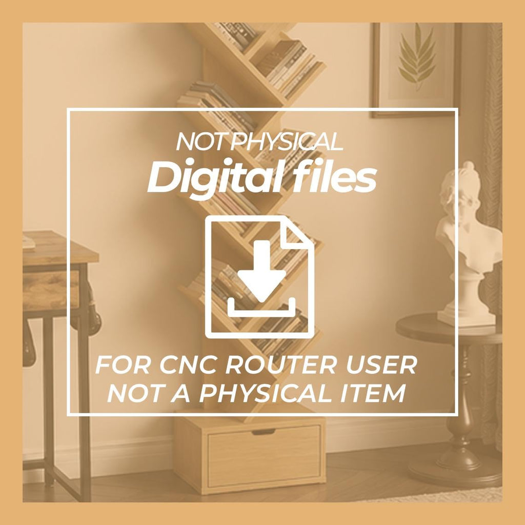 Tree Bookshelf CNC Files | Modern Bookcase dxf | Wooden Storage Shelf Plans