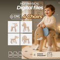 Bundle Animal Kids Chairs | 4 Wooden Chair Plans | Furniture DXF  | CNC Files Router