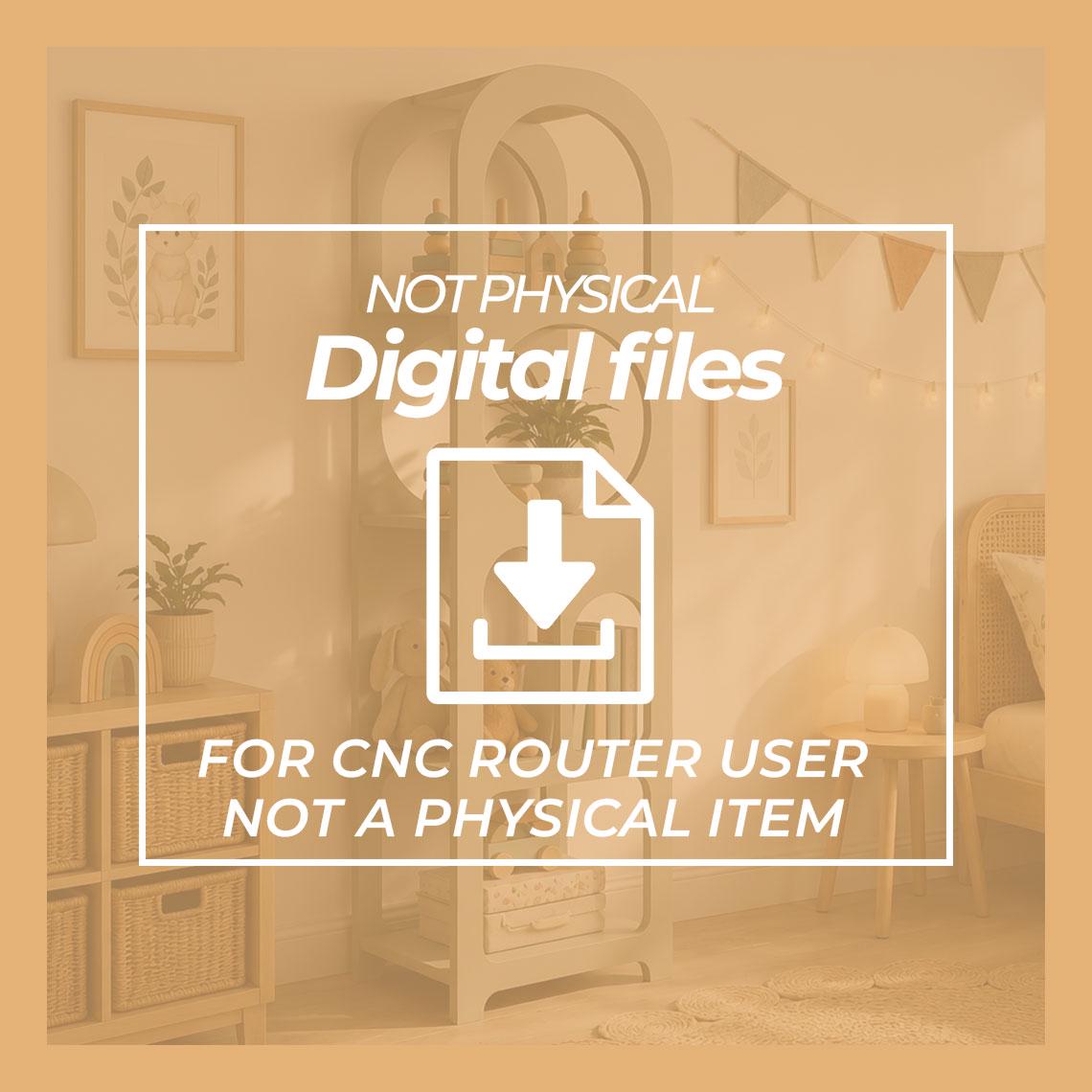 Modern Bookshelf CNC Files | Bookcase dxf | Flat Pack Furniture Plans
