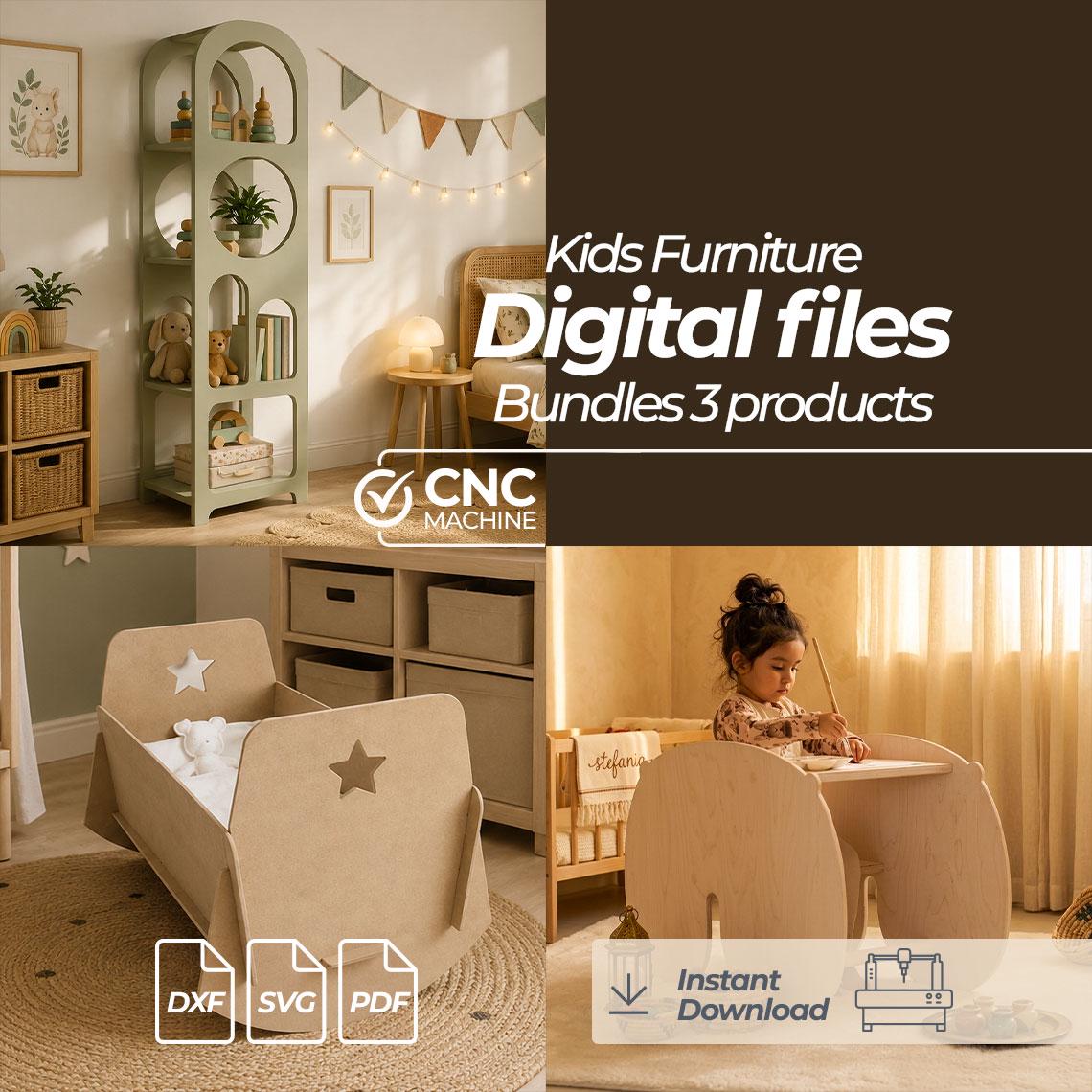 Bundle Kids Furniture CNC Files |  Woodworking CNC Plans